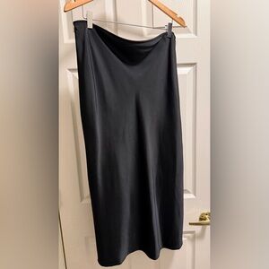 black satin slip skirt